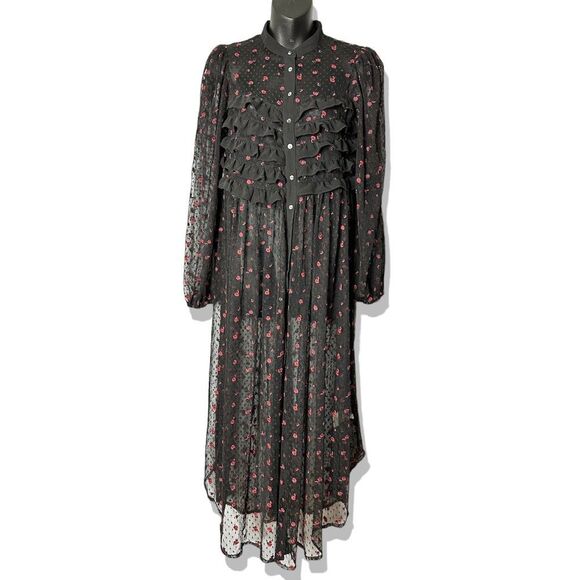 Free People Rose Sheer Maxi Top $228 XS - Picture 7 of 9